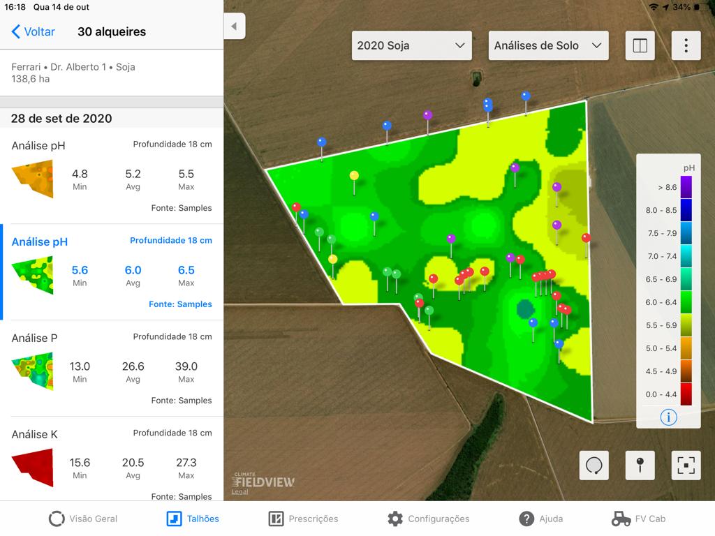 Depois de realizada a análise do solo, os dados são transformados digitalmente em um mapa de fácil compreensão