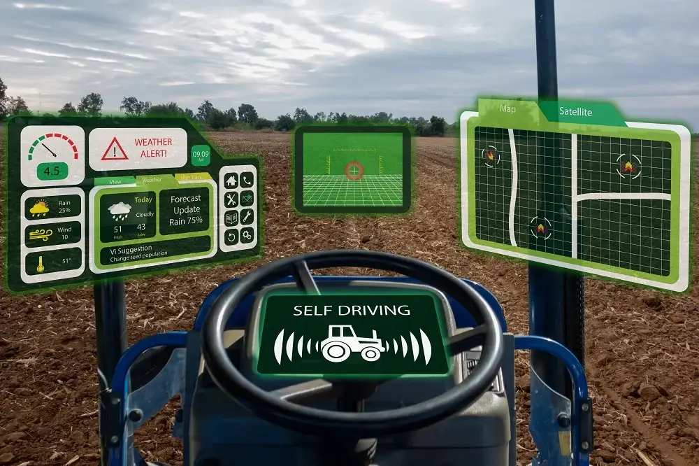 Máquina agrícola sendo gerenciada através da agricultura digital