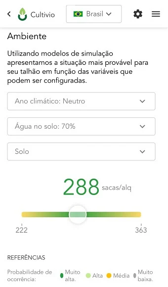 Tela mobile do app para agricultura Cultivio 2c